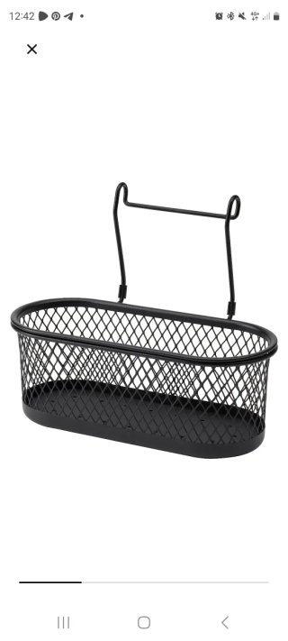 Cesta Hultarp Ikea Negra Metal