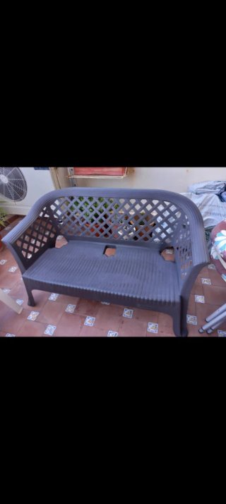 Conjunto mesa y banco terraza exterior