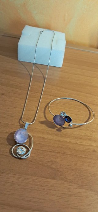 Coordinato Braccialetto e Collana Viola