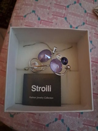 Coordinato Braccialetto e Collana Viola
