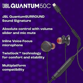 Auriculares JBL USB-C Negros y Rojos