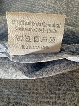 Lenzuolo matrimoniale con angoli azzurro/bianco