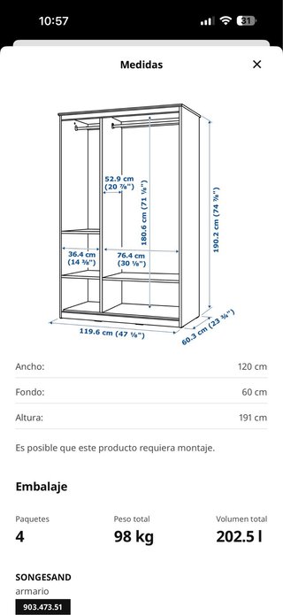 Cama Matrimonio IKEA Songesand Blanca