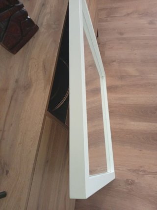 Espejo blanco madera lacada, hecho por carpintero.
