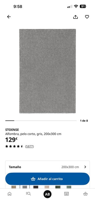Alfombra Salón Gris Poliéster