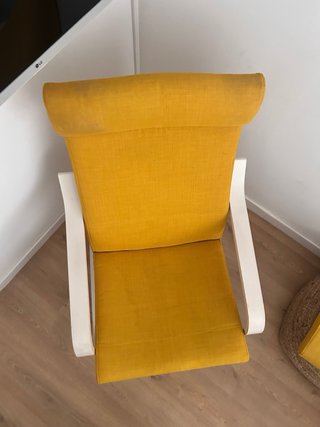 Sillón individual Ikea amarillo y blanco