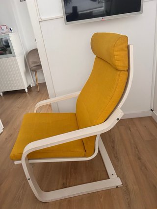 Sillón individual Ikea amarillo y blanco
