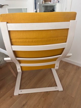 Sillón individual Ikea amarillo y blanco