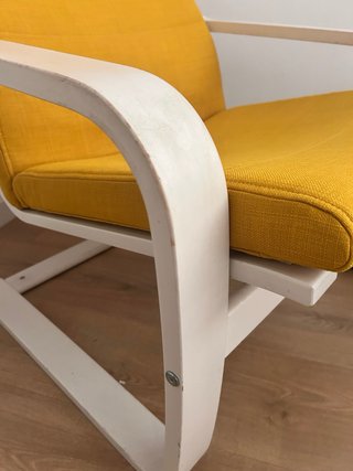 Sillón individual Ikea amarillo y blanco