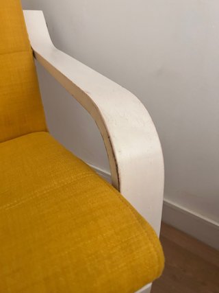 Sillón individual Ikea amarillo y blanco