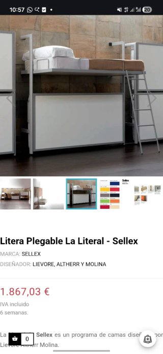 Litera plegable abierta La Literal Sellex