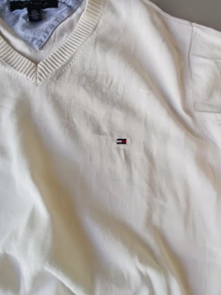 Jersey Tommy Hilfiger Talla L Blanco Crema