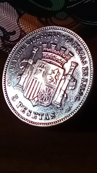 Moneda 5 Pesetas Plata Gobierno Provisional 1870