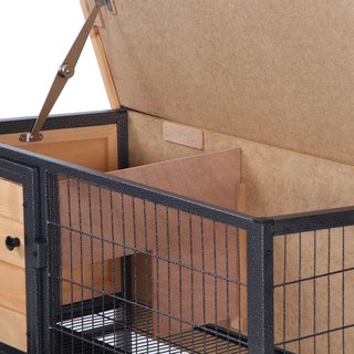 Conejera Exterior de Madera Jaula para 1-2 Conejos, Roedores, Chinchillas o Cobayas 91.5X45X70Cm