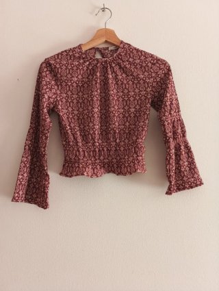 Blusa Mango Estampada Manga Larga