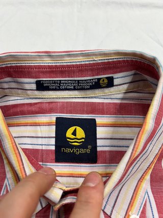 Camicia Navigare mezza manica righe cotone M