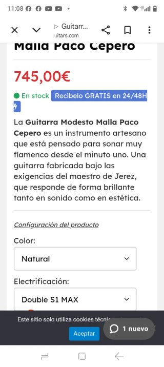 Guitarra Flamenca Autoamplificada Roja