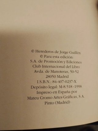 Premio Cervantes 1976 Jorge Guillén Poemas