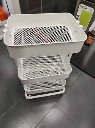 Carrito auxiliar blanco 3 estantes
