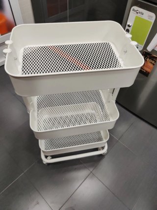 Carrito auxiliar blanco 3 estantes