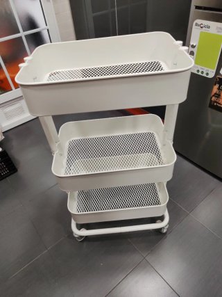 Carrito auxiliar blanco 3 estantes