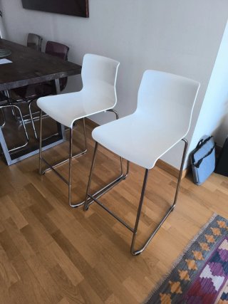 2 Taburetes Altos Ikea GLENN Blancos
