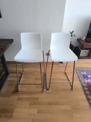 2 Taburetes Altos Ikea GLENN Blancos