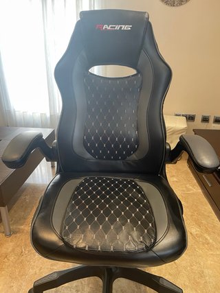 Silla de oficina RACING negra y gris