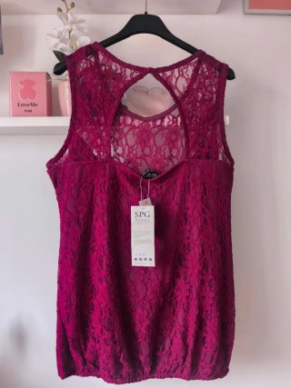 Blusa encaje burdeos SPG Talla XL