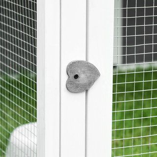 Conejera De Exterior E Interior Con Techo Abierto, Jaula para 2-4 Conejos de Madera y Metal, Gris 120X120X60Cm