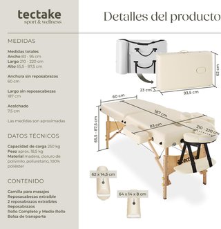 Camilla Masaje Plegable + Funda tectake