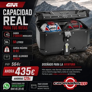 Baúl Givi Trekker Outback Evo Smart 58L NEGRO