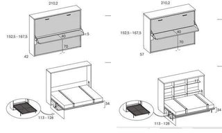 CONJUNTO DE CAMA ABATIBLE CON MESA Y ARMARIO RMBO