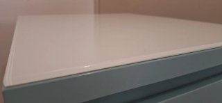 Mesita de noche IKEA MALM azul y blanco