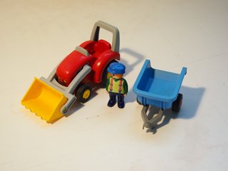 Playmobil 123 Tractor Granja con Remolque y Figura