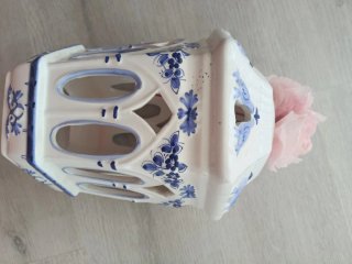 Jarrón EXCLUCIVO decor de blanco y azul