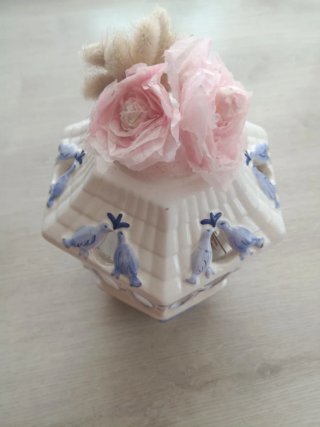 Jarrón EXCLUCIVO decor de blanco y azul