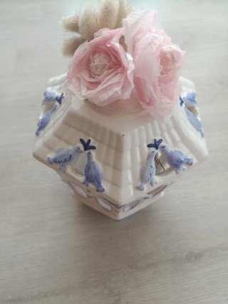 Jarrón EXCLUCIVO decor de blanco y azul