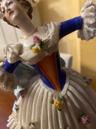 Ballerina antica Sitzendorf, porcellana Turingia