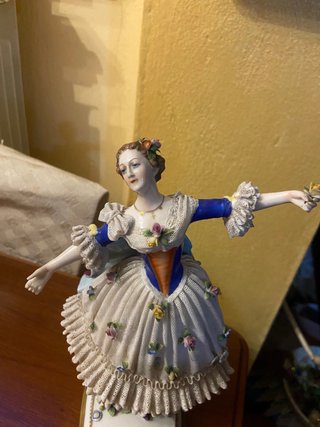 Ballerina antica Sitzendorf, porcellana Turingia