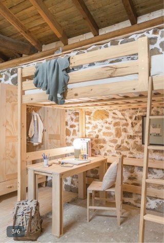 Cama alta Mezanina de madera