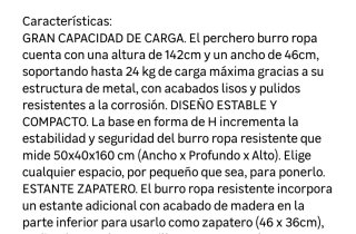 Burro perchero zapatero metal madera