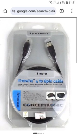 Cable Firewire 4 a 6 pines 1.8m