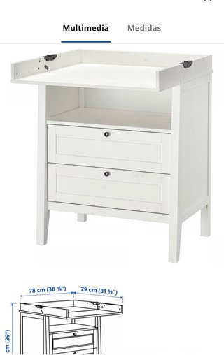 Mueble cambiador bebé blanco