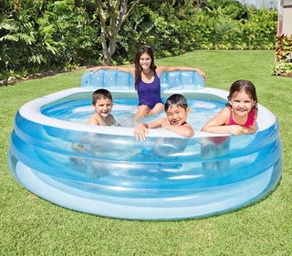 Piscina Hinchable Redonda Azul y Blanca
