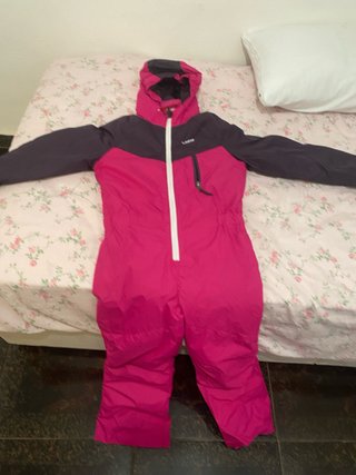 Traje de esquí rosa y azul, talla s