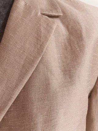 Gabardina de lino beige