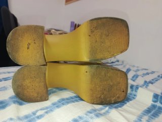 Sandalias Di'one doradas plataforma tacón