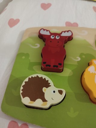 Puzzle madera animales Hape con texturas
