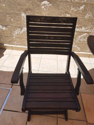 Mesa madera de jardín con 6 sillas